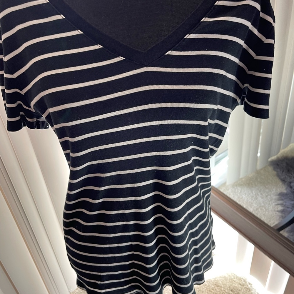 Merona black and white stripped shirt.